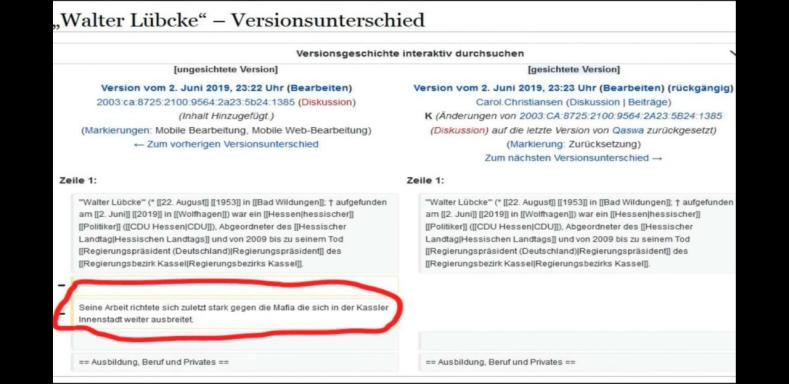 Wikipedia über &quot;Walter Lübcke&quot;